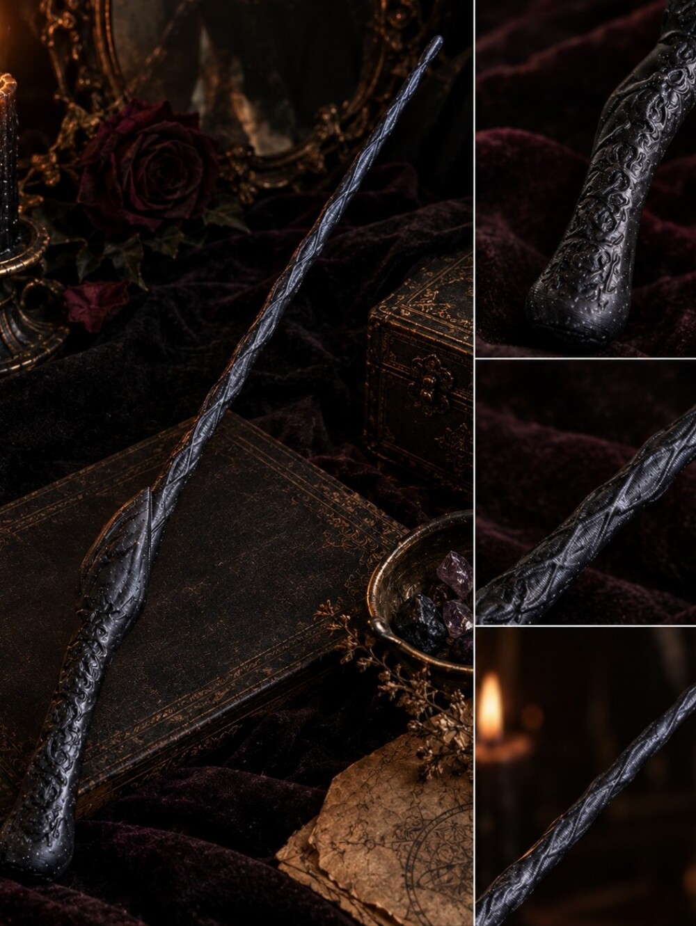 3D Printed Bellatrix Inspired Wand 15" Gothic Halloween Cosplay Prop